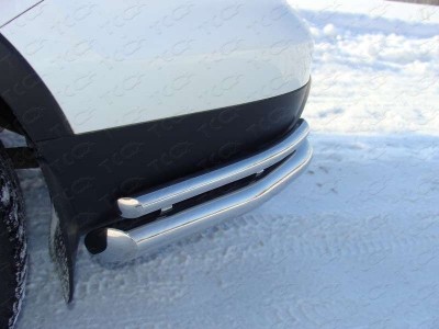 Защита задняя двойные уголки 76-42 мм ТСС для Ford Explorer 2011-2015