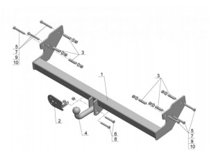 ТСУ Фаркоп Avtos на Jeep Wrangler № JW 01